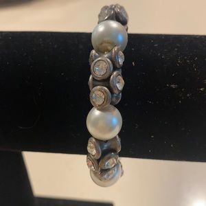 Bracelet stretchy stone and pearl effects